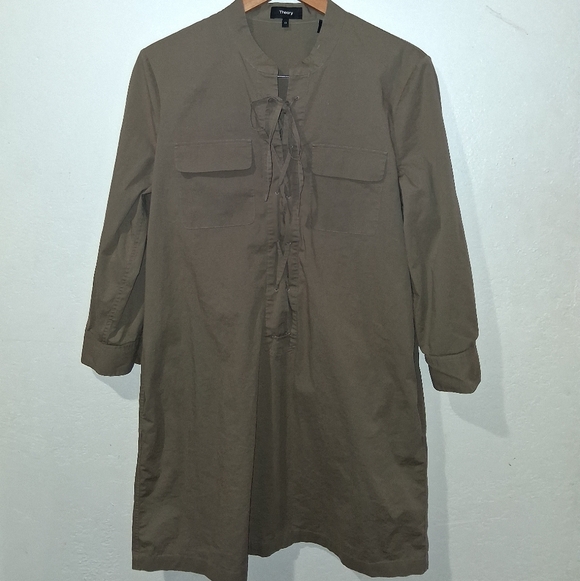 THEORY Jullitah Moss Poplin Dress - Picture 2 of 7